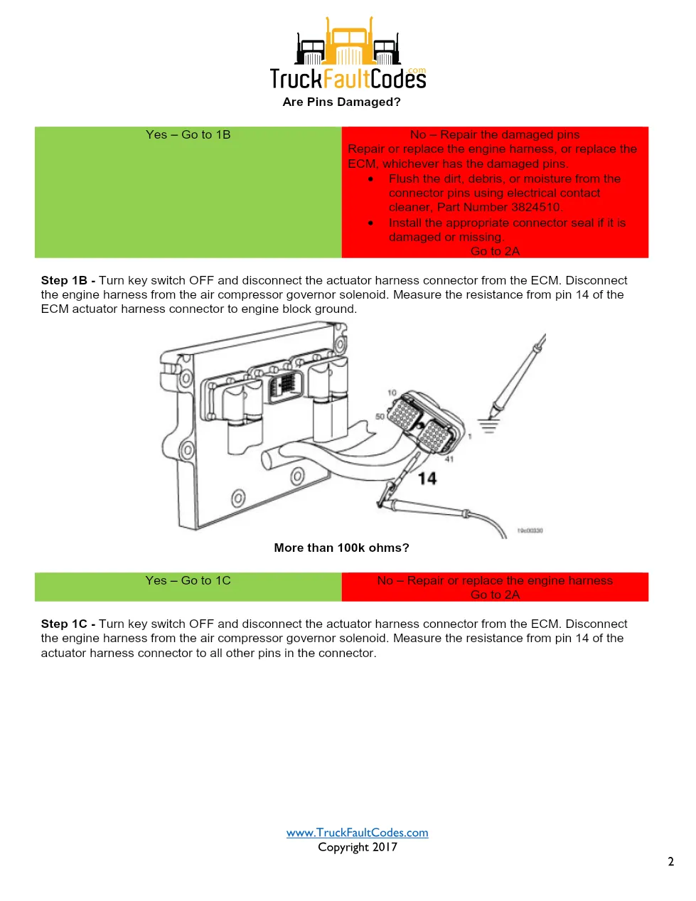 Cummins fault code 476 troubleshooting — Electronic Air – Service - preview page 2 of 4