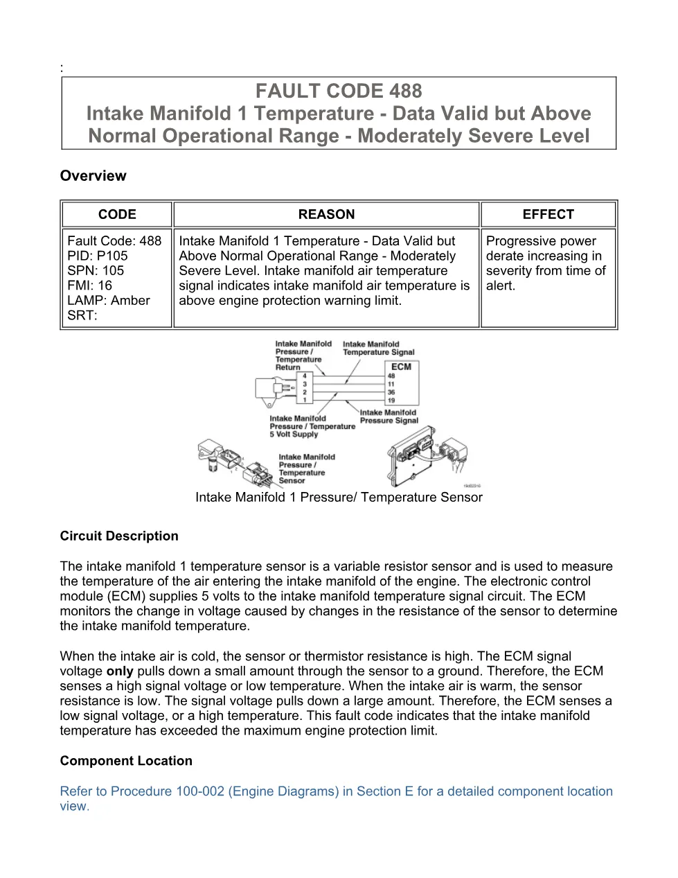 Cummins fault code 488 Diagnostic Procedure — ISB6.7 CM2150 DTC - preview page 1 of 3