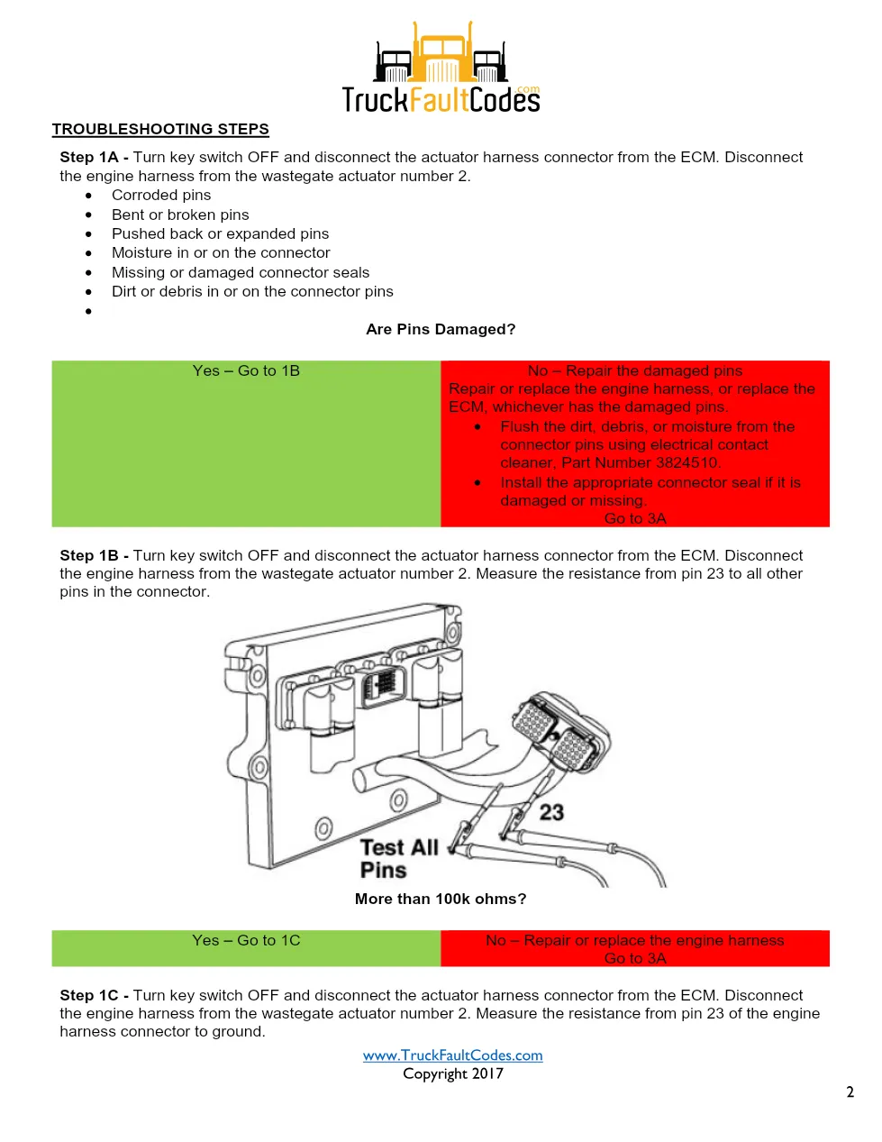 Cummins fault code 492 troubleshooting — Wastegate Actuator - preview page 2 of 5