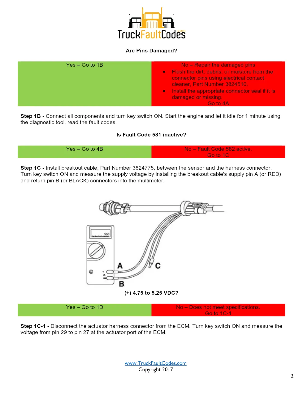 Cummins fault code 581 — ISM CM570 Fuel Inlet Restriction Sensor - preview page 2 of 6