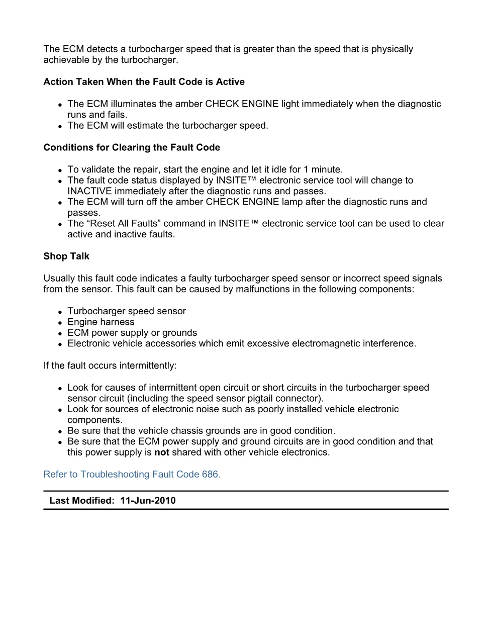 Cummins fault code 686 — Turbocharger 1 Speed — ISX11.9 CM2250 - page 2 is available after signing in
