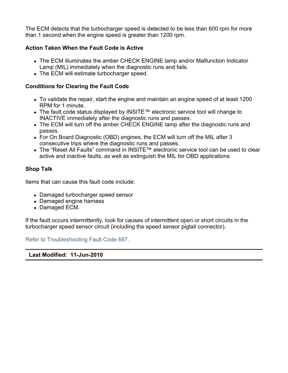 Cummins fault code 687 — Turbocharger 1 Speed Low — ISX11.9 – PDF - preview page 2 of 6