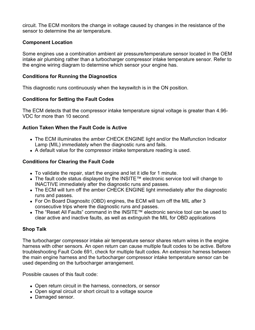 Cummins Fault Code 691: Turbo intake air temp high — ISX11.9 - preview page 2 of 6