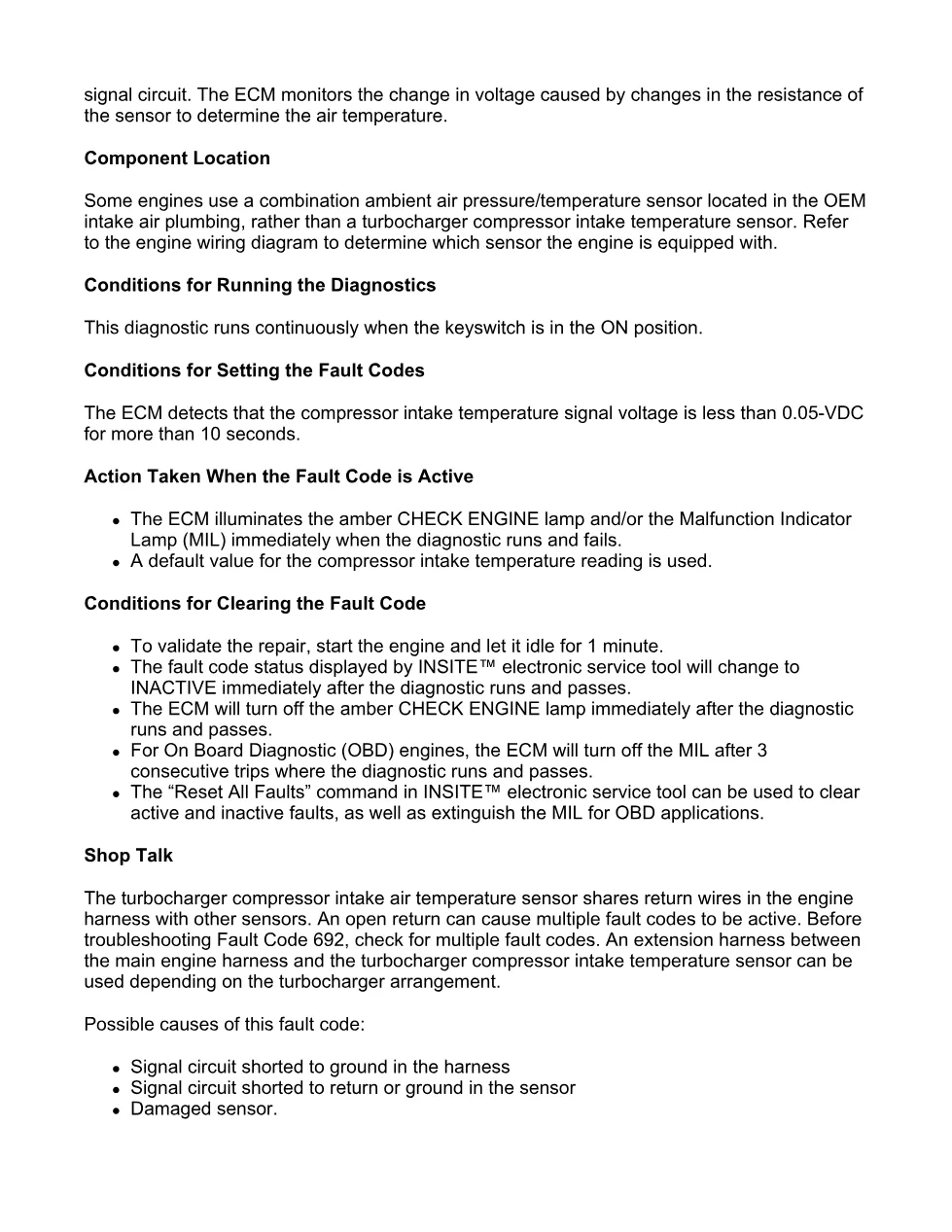Cummins Fault Code 692: Turbo intake air temp low — ISX11.9 - preview page 2 of 6