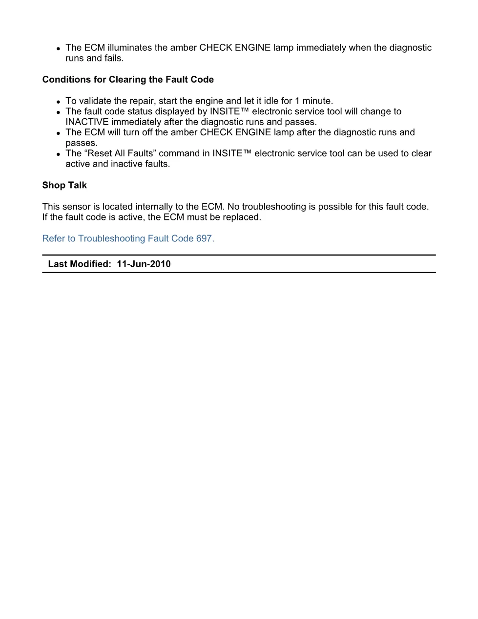 Cummins Fault Code 697: ECU temp sensor high voltage — ISX11.9 - preview page 2 of 6