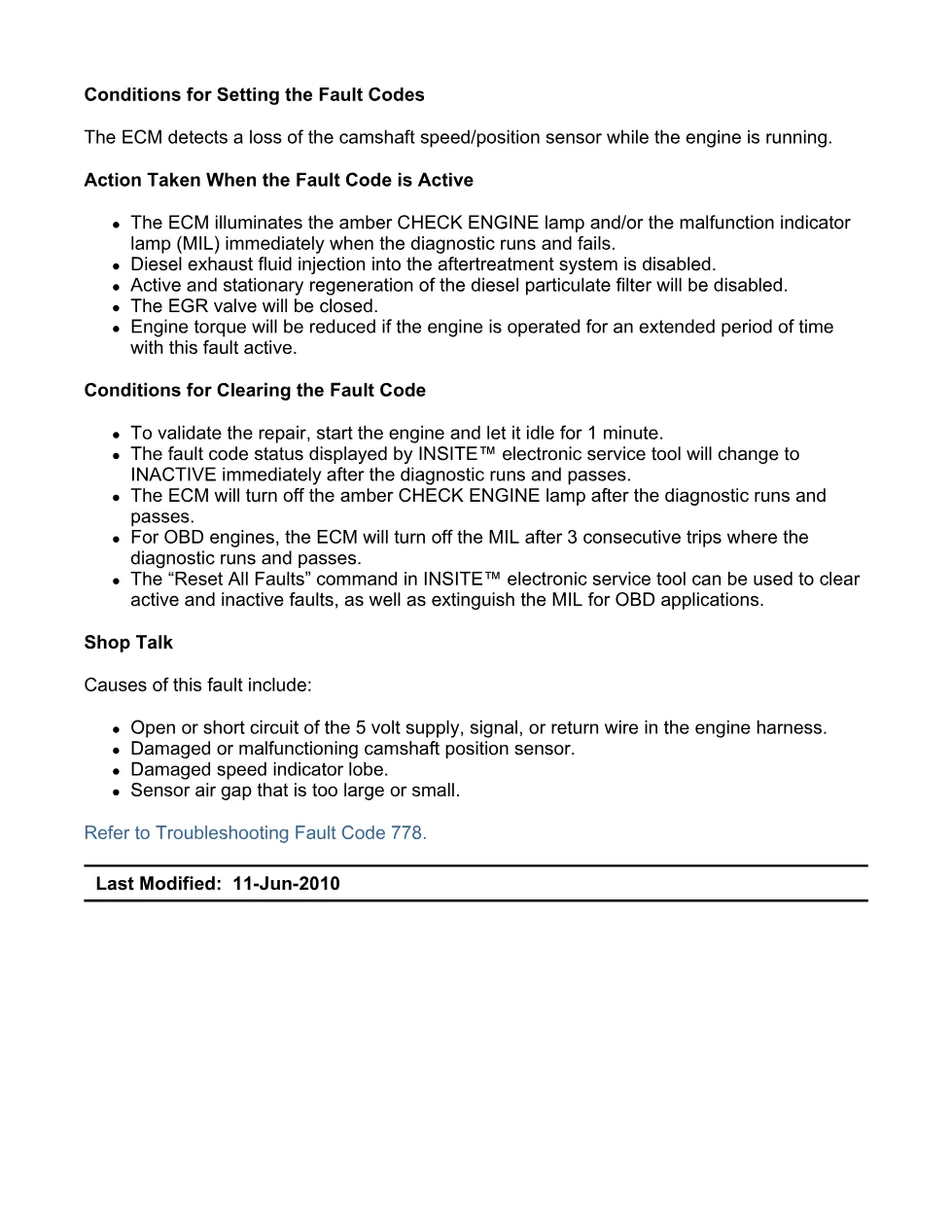 Cummins Fault Code 778: Camshaft position sensor erratic – Guide - preview page 2 of 6
