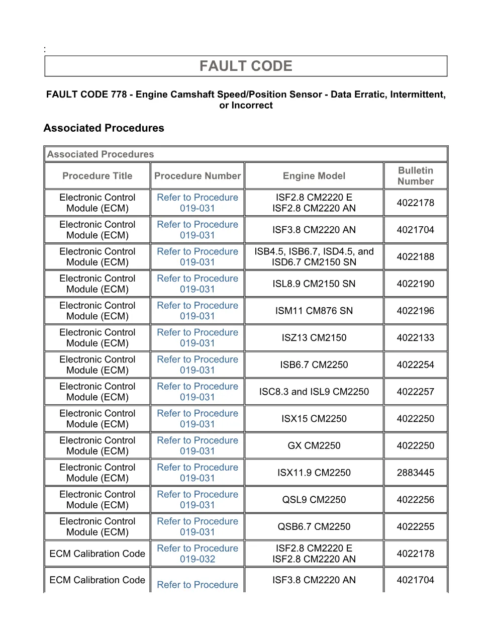 Cummins Fault Code 778: Camshaft position sensor erratic – Guide - page 3 is available after signing in