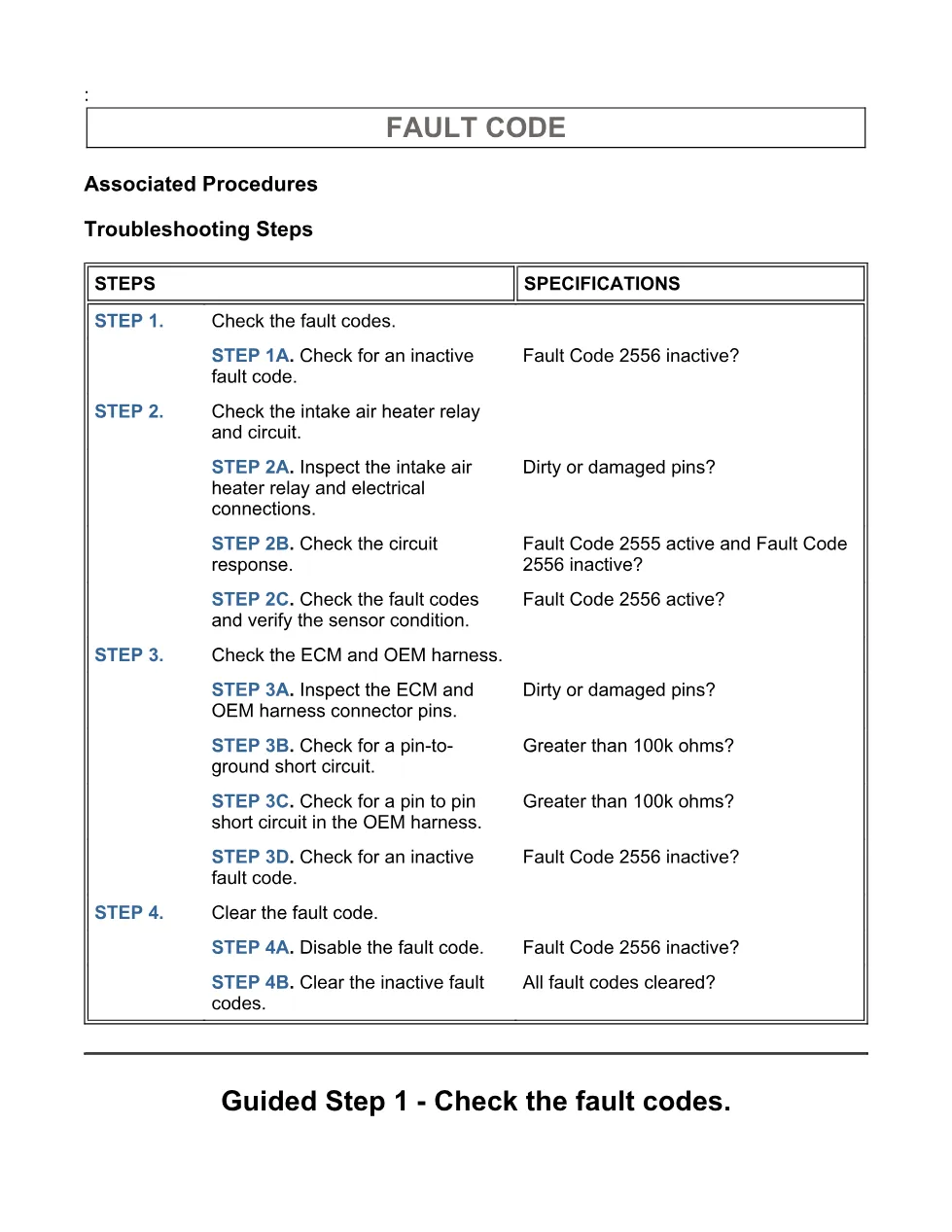 Cummins intake air heater fault code troubleshooting — Code 2556 - page 3 is available after signing in