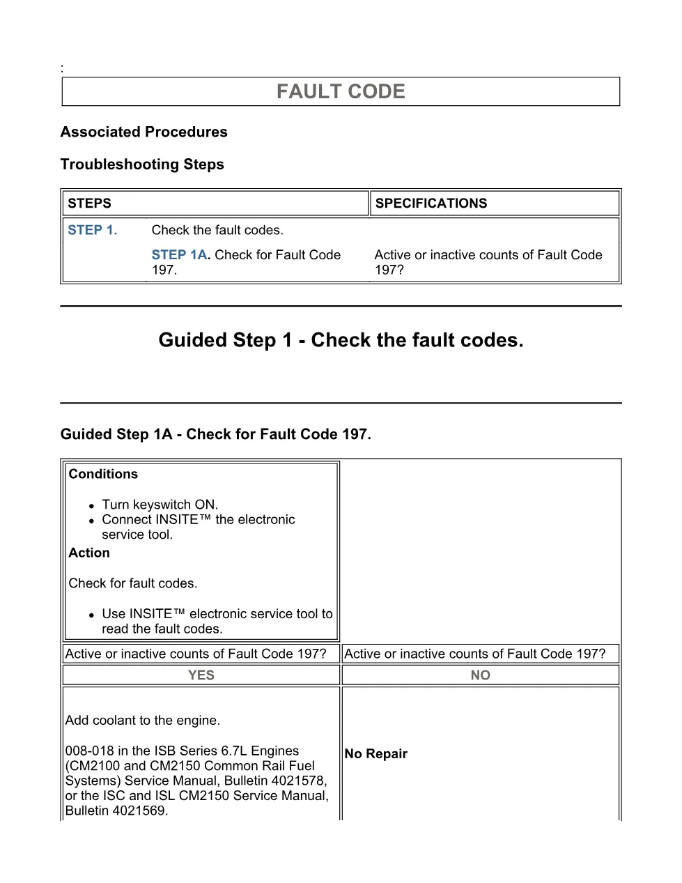 Cummins ISB coolant fault diagnostic — Fault Code 197 — PDF, 4 - page 3 is available after signing in