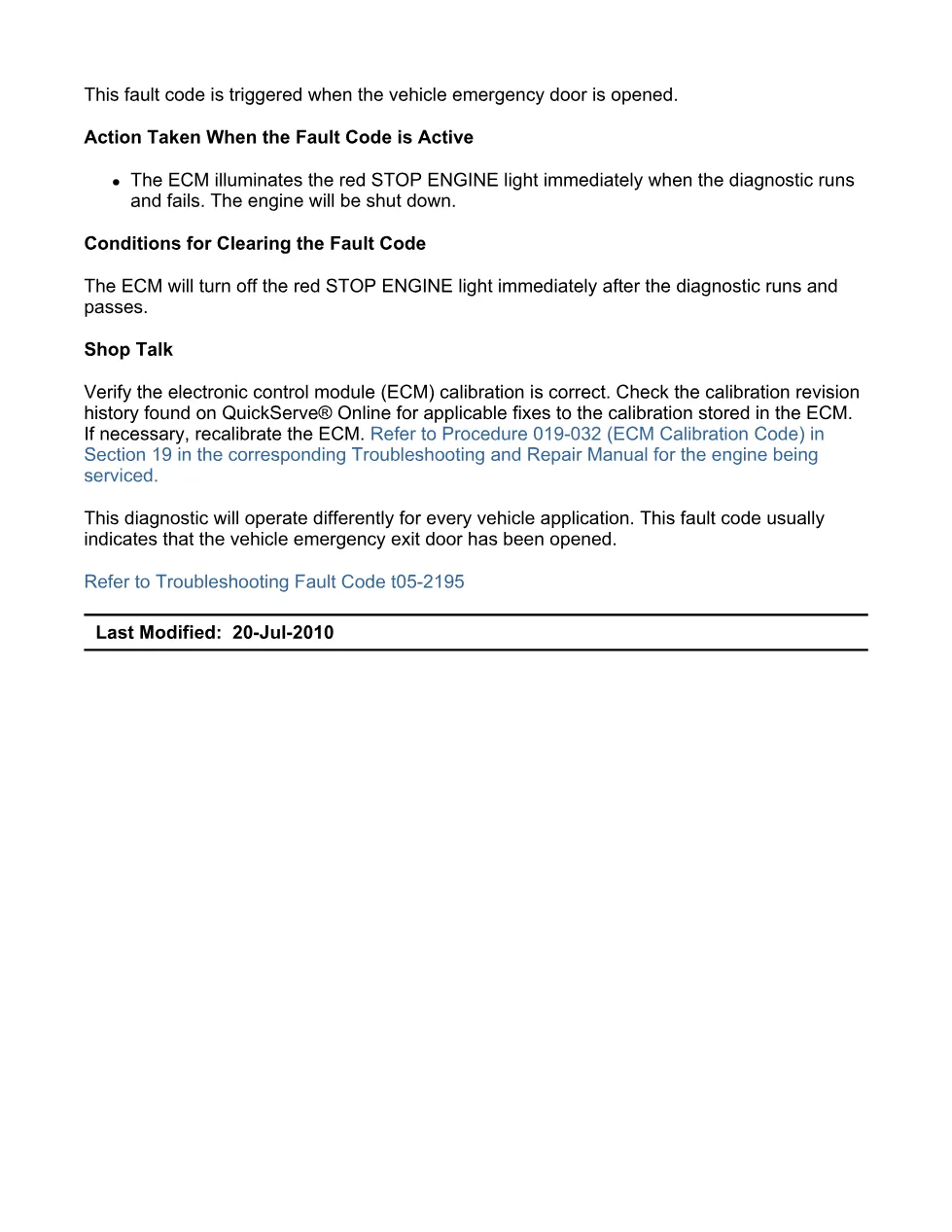 Cummins ISB DTC manual — Fault Code 2195 — PDF, 5 pages – Service - preview page 2 of 3