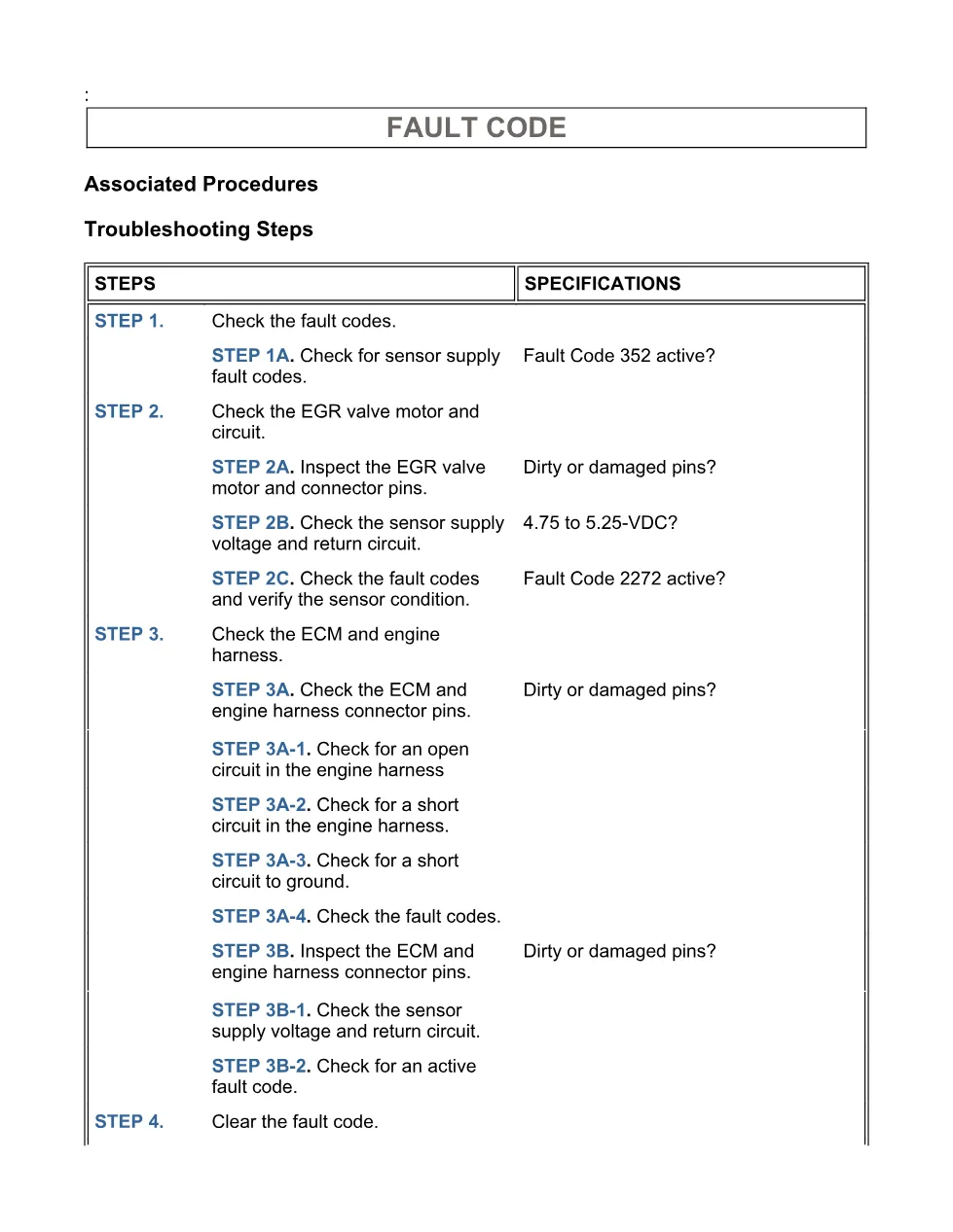 Cummins ISB EGR troubleshooting manual — Fault Code 2272 — PDF, - page 3 is available after signing in