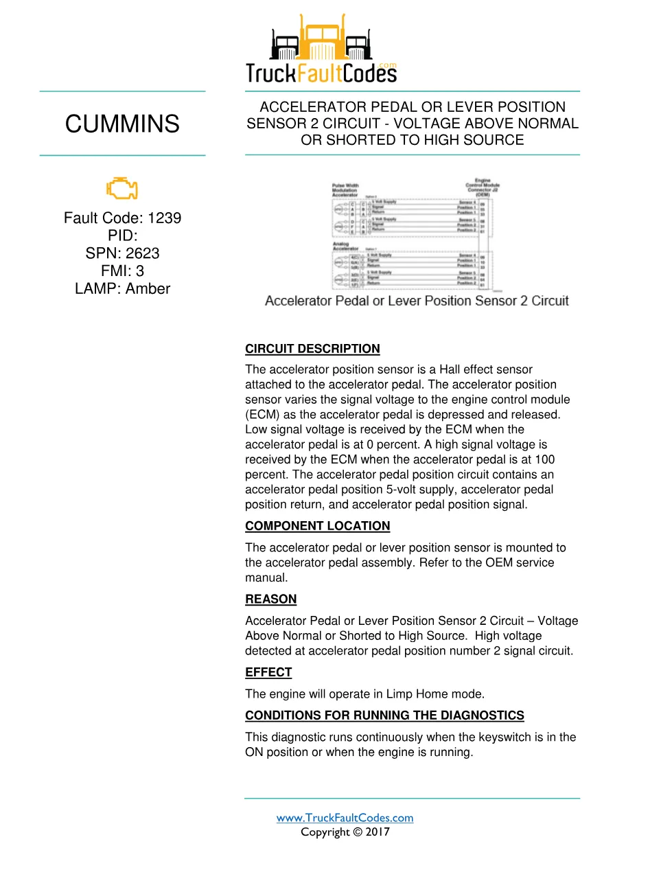 Cummins ISB fault 1239 Troubleshooting Manual — Fault Code 1239 - preview page 1 of 3