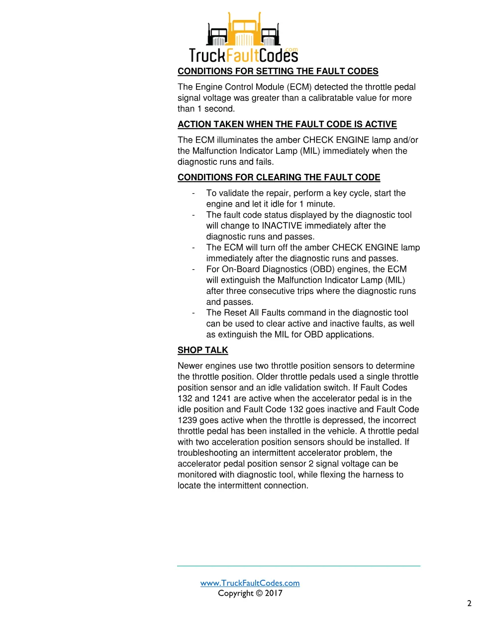 Cummins ISB fault 1239 Troubleshooting Manual — Fault Code 1239 - preview page 2 of 3