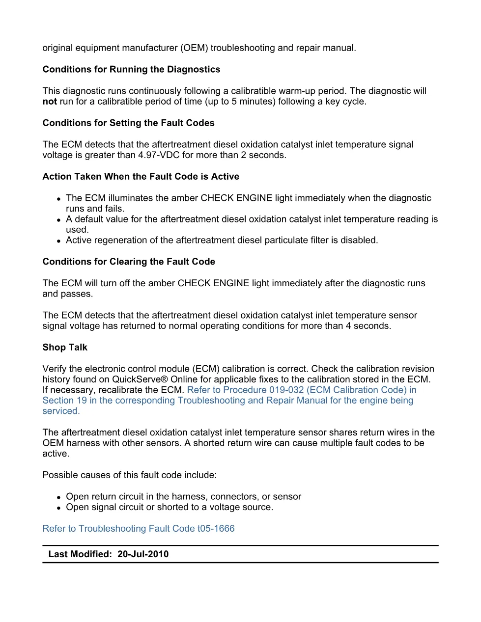 Cummins ISB fault 1666 Troubleshooting Manual — Code 1666 — PDF, - preview page 2 of 3