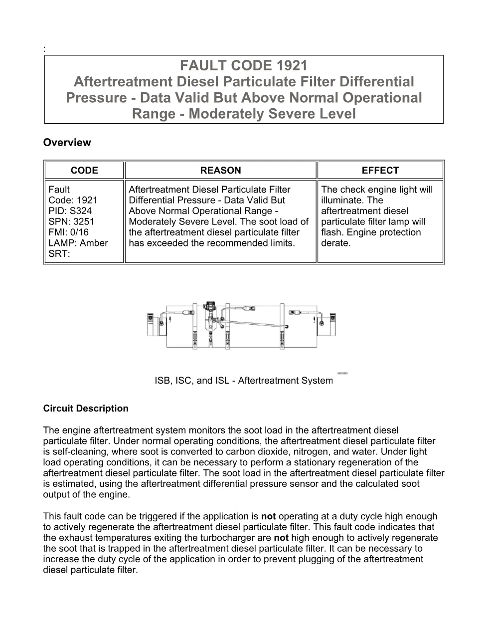 Cummins ISB fault 1921 — Diagnostic troubleshooting PDF, 8 pages - preview page 1 of 3
