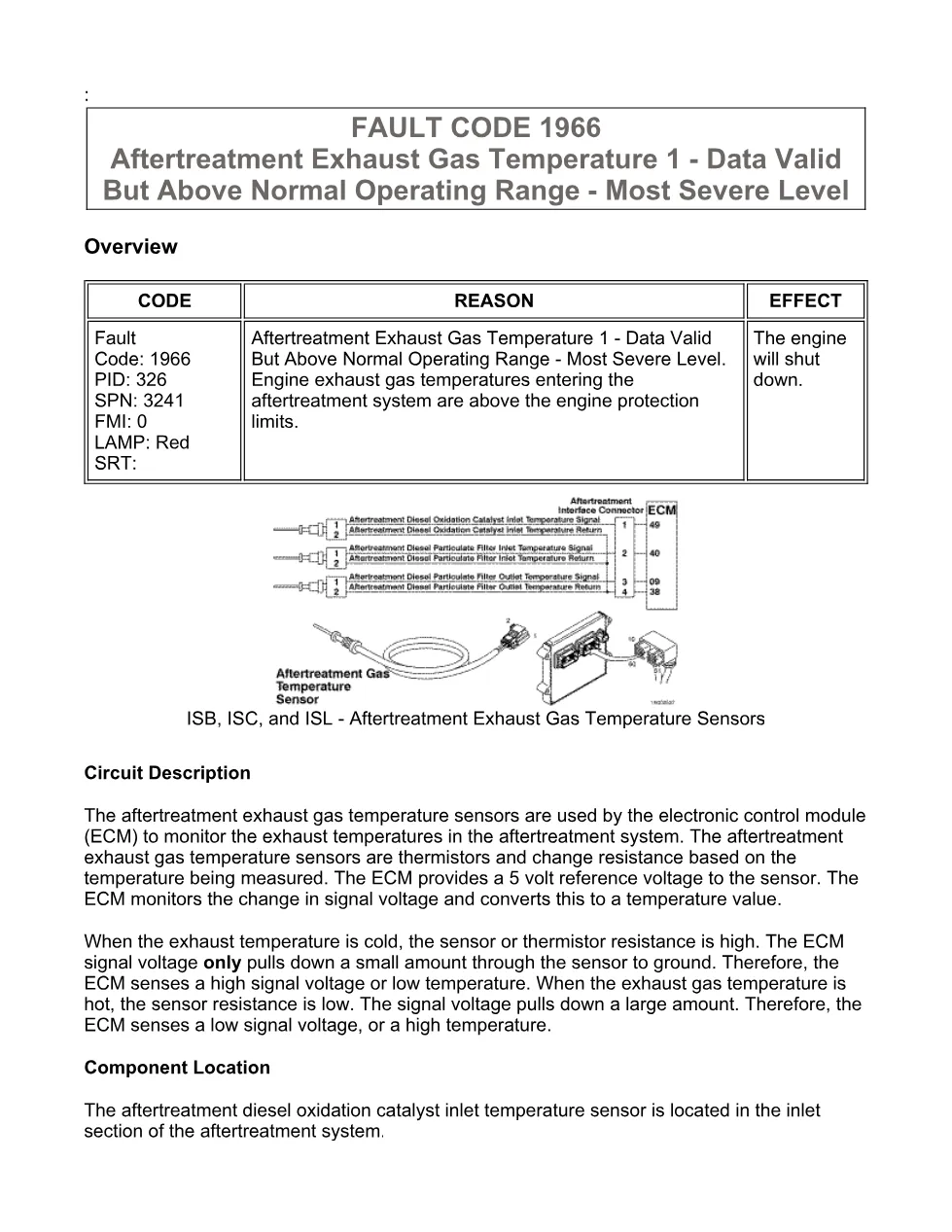 Cummins ISB fault 1966 troubleshooting manual — Code 1966 — PDF, - preview page 1 of 3