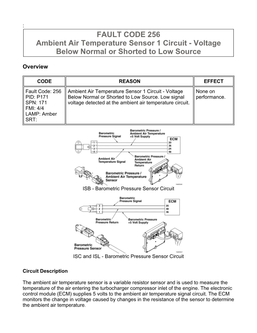 Cummins ISB fault 256 Troubleshooting Manual — Code 256.pdf - preview page 1 of 3