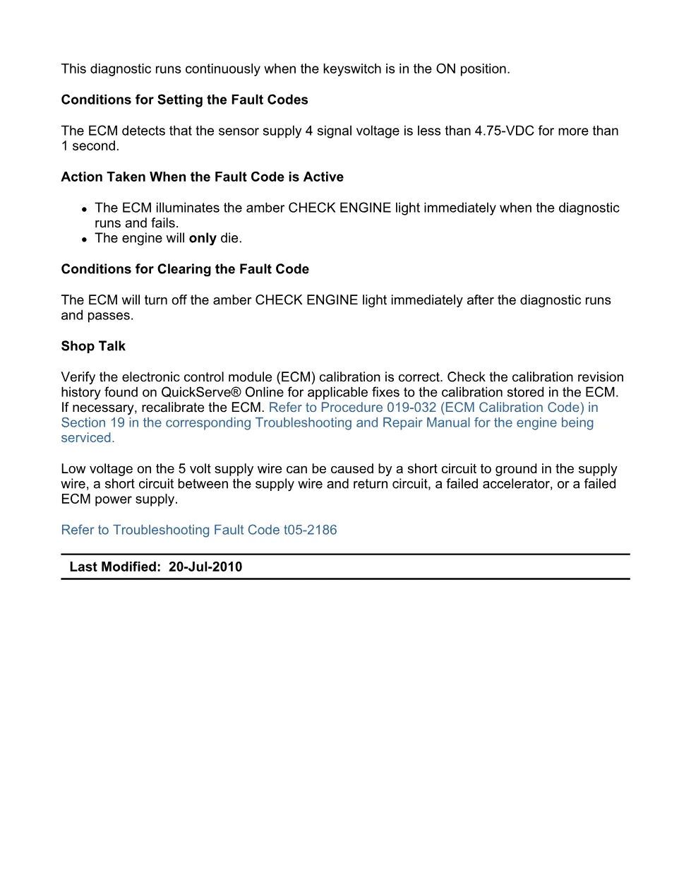 Cummins ISB sensor supply manual — Fault Code 2186 — PDF, 10 - preview page 2 of 3