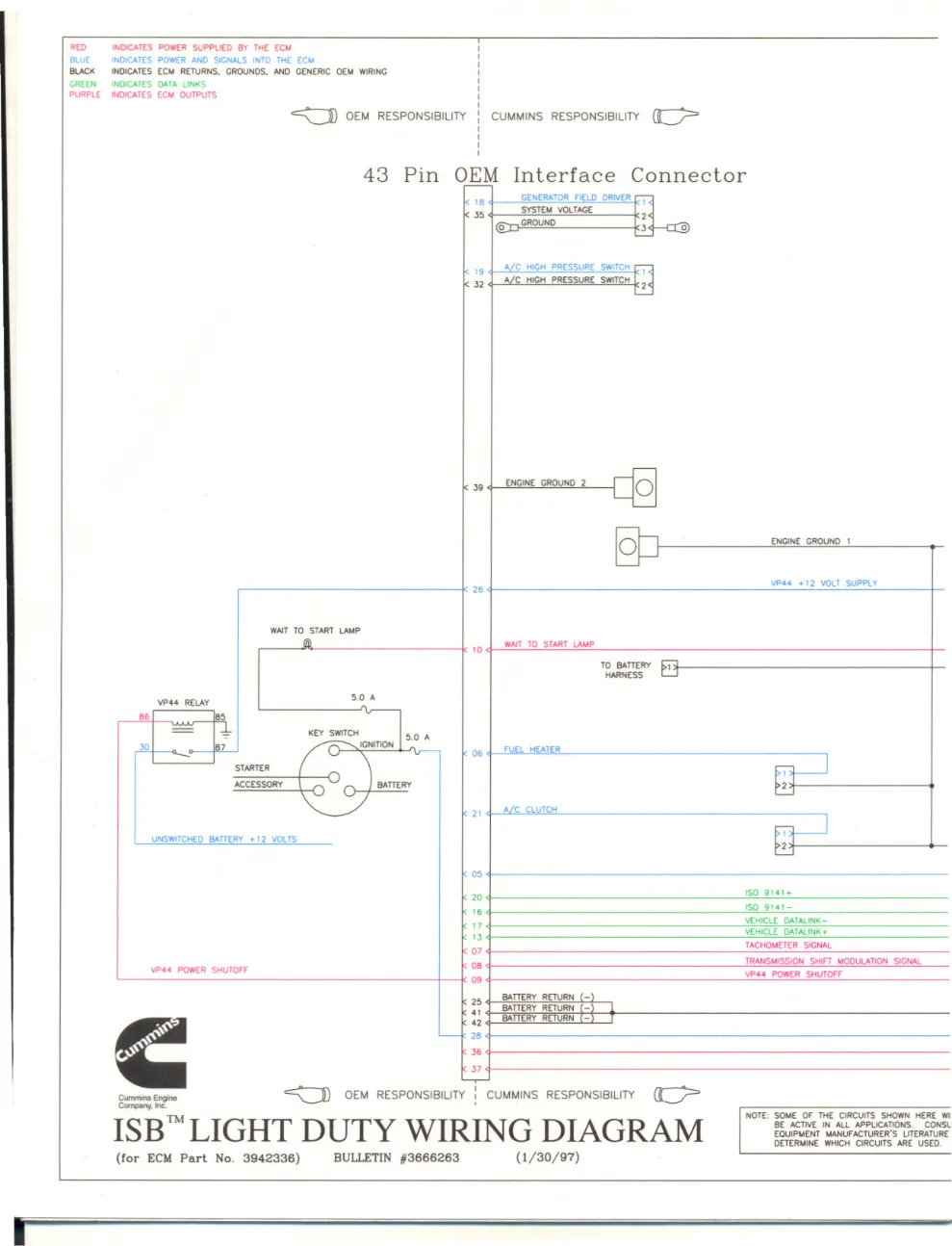 Cummins ISB wiring diagram — Bulletin 3666263 — PDF, 6 pages - preview page 1 of 3
