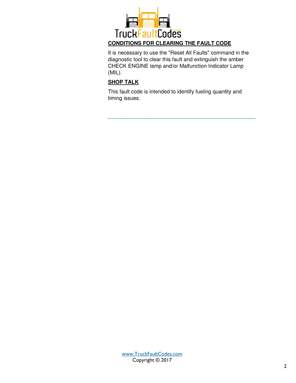 Cummins ISB6.7 1139 document — Fault Code 1139 — PDF, 7 pages - preview page 2 of 3