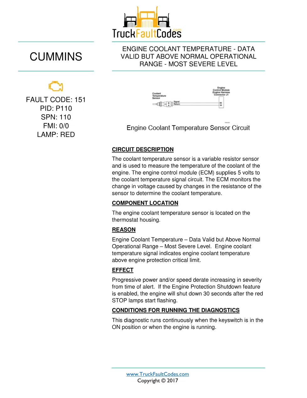 Cummins ISB6.7 151 document 151 — ISB6.7 CM2350 Engine Coolant - preview page 1 of 3