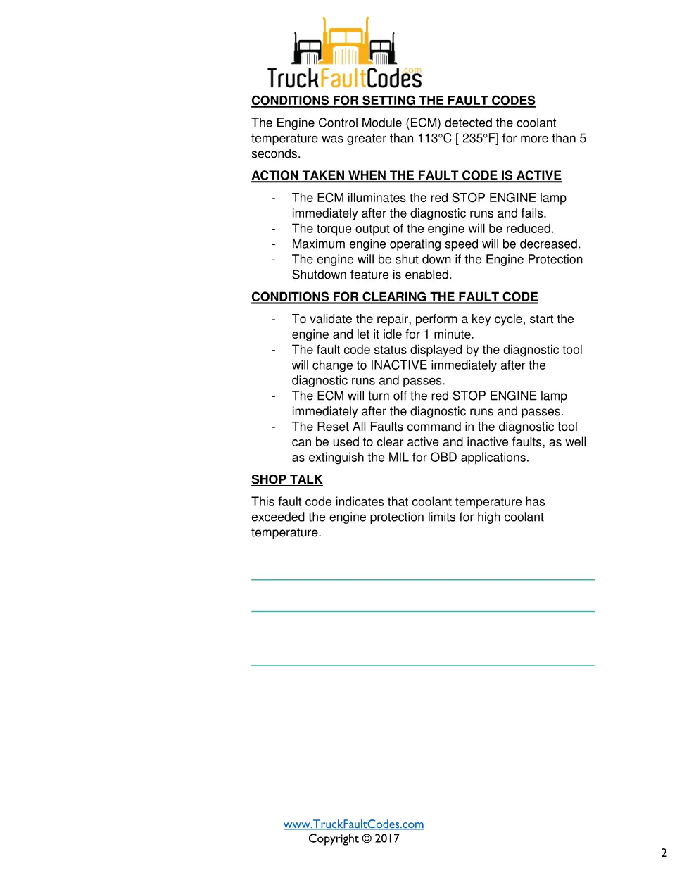 Cummins ISB6.7 151 document 151 — ISB6.7 CM2350 Engine Coolant - preview page 2 of 3