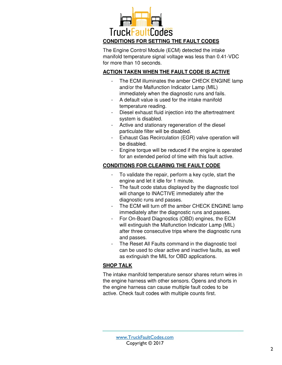 Cummins ISB6.7 154 154 — Intake Manifold Temperature - preview page 2 of 3