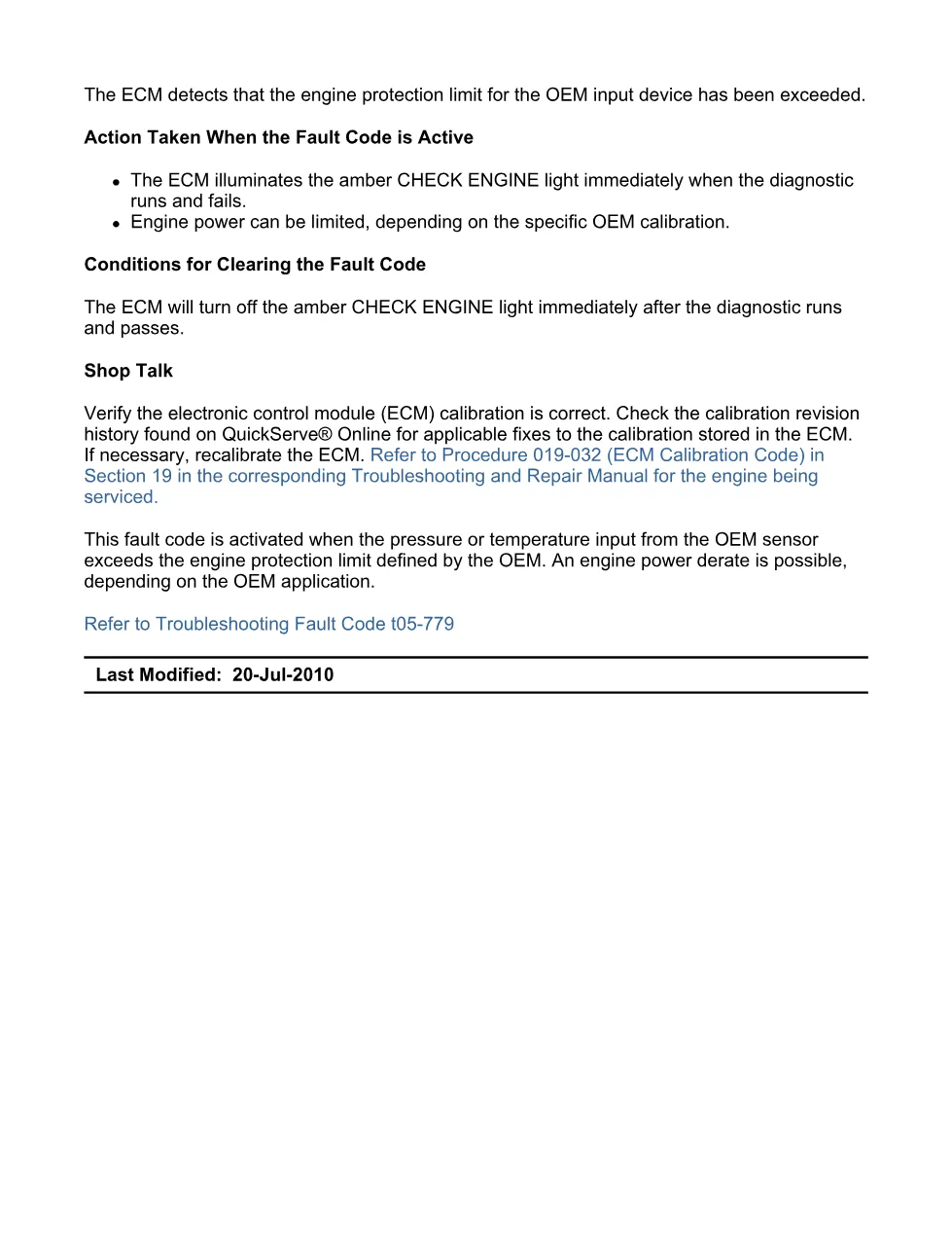 Cummins ISB6.7 779 document — Code 779 — PDF, 3 pages - preview page 2 of 3