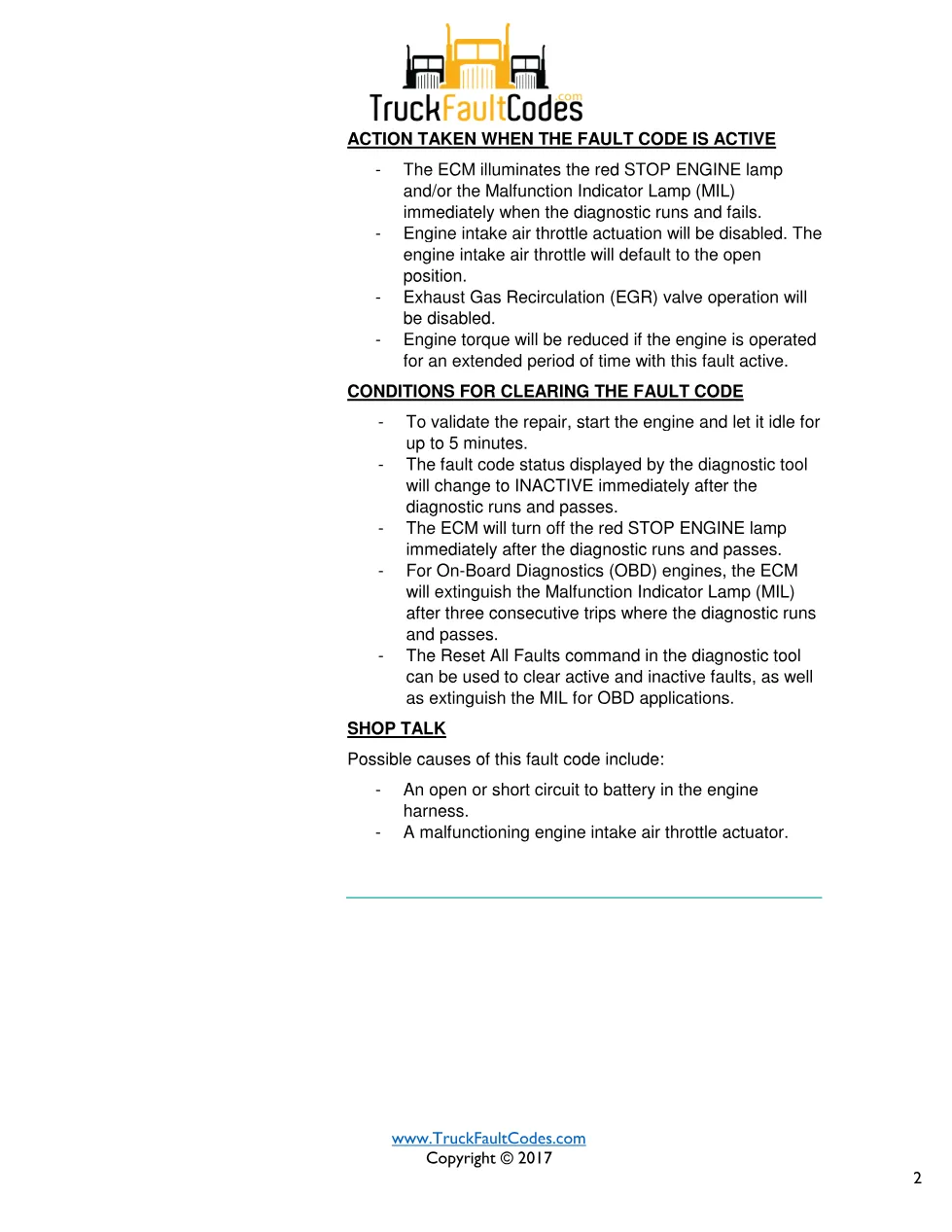 Cummins ISB67 Code 175 Diagnostic Procedure – Fault Code 175 - preview page 2 of 3