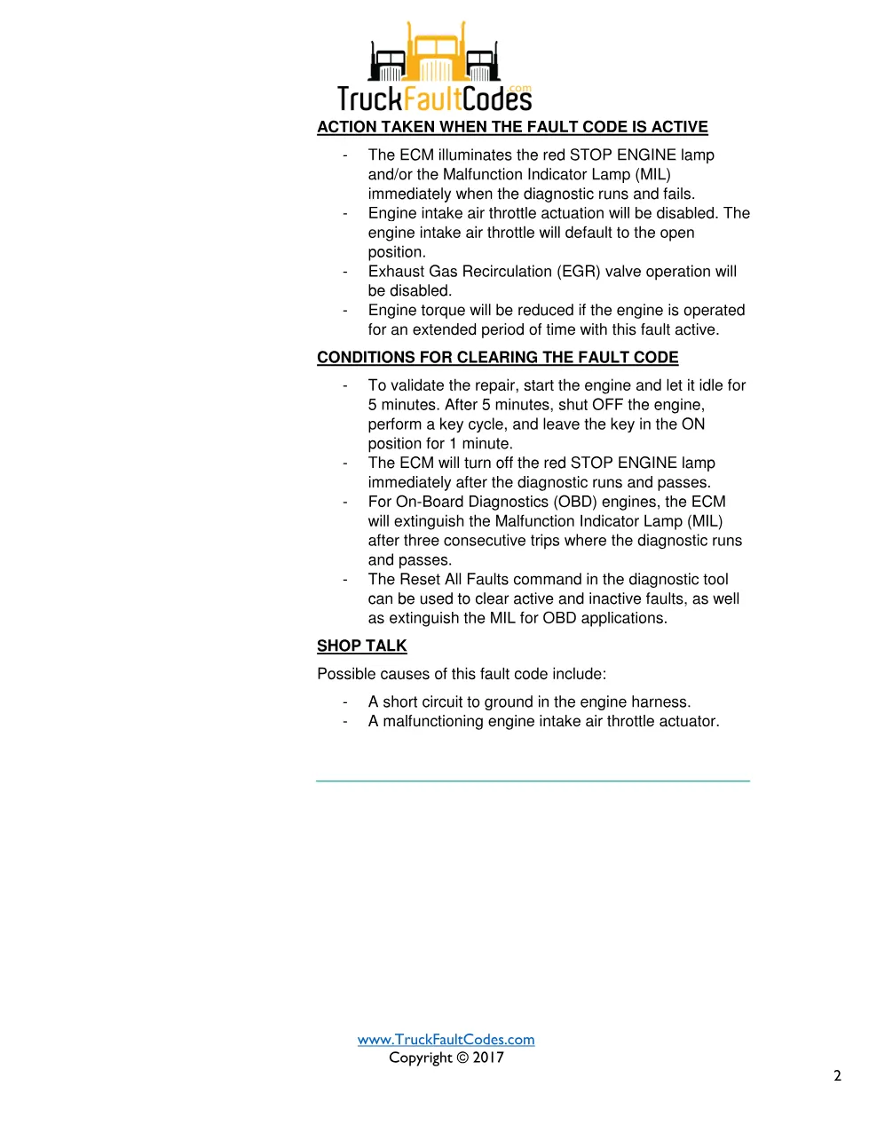 Cummins ISB67 Code 176 Diagnostic Procedure – Fault Code 176 - preview page 2 of 3