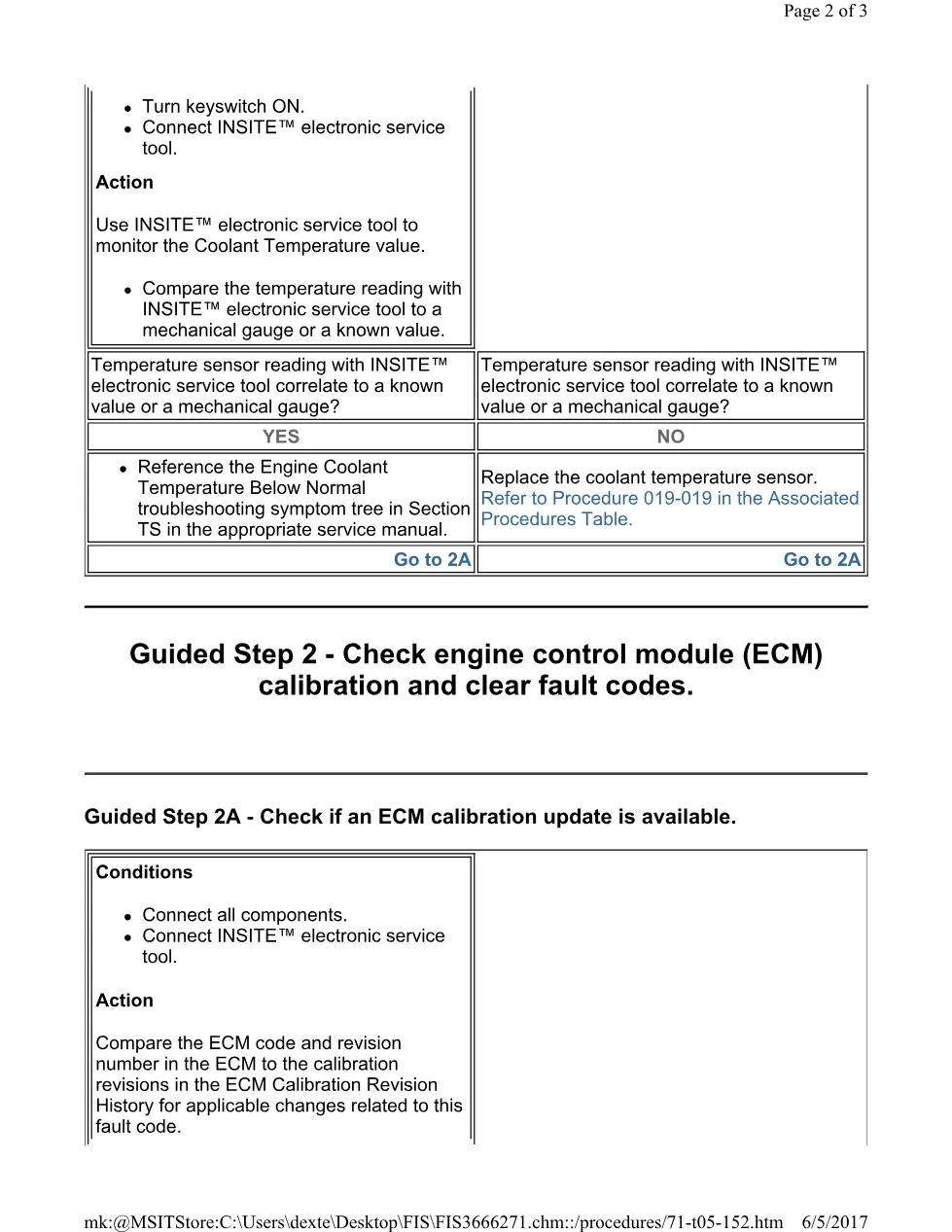 Cummins ISL 152 coolant Fault Code 152 engine coolant temperature - preview page 2 of 3