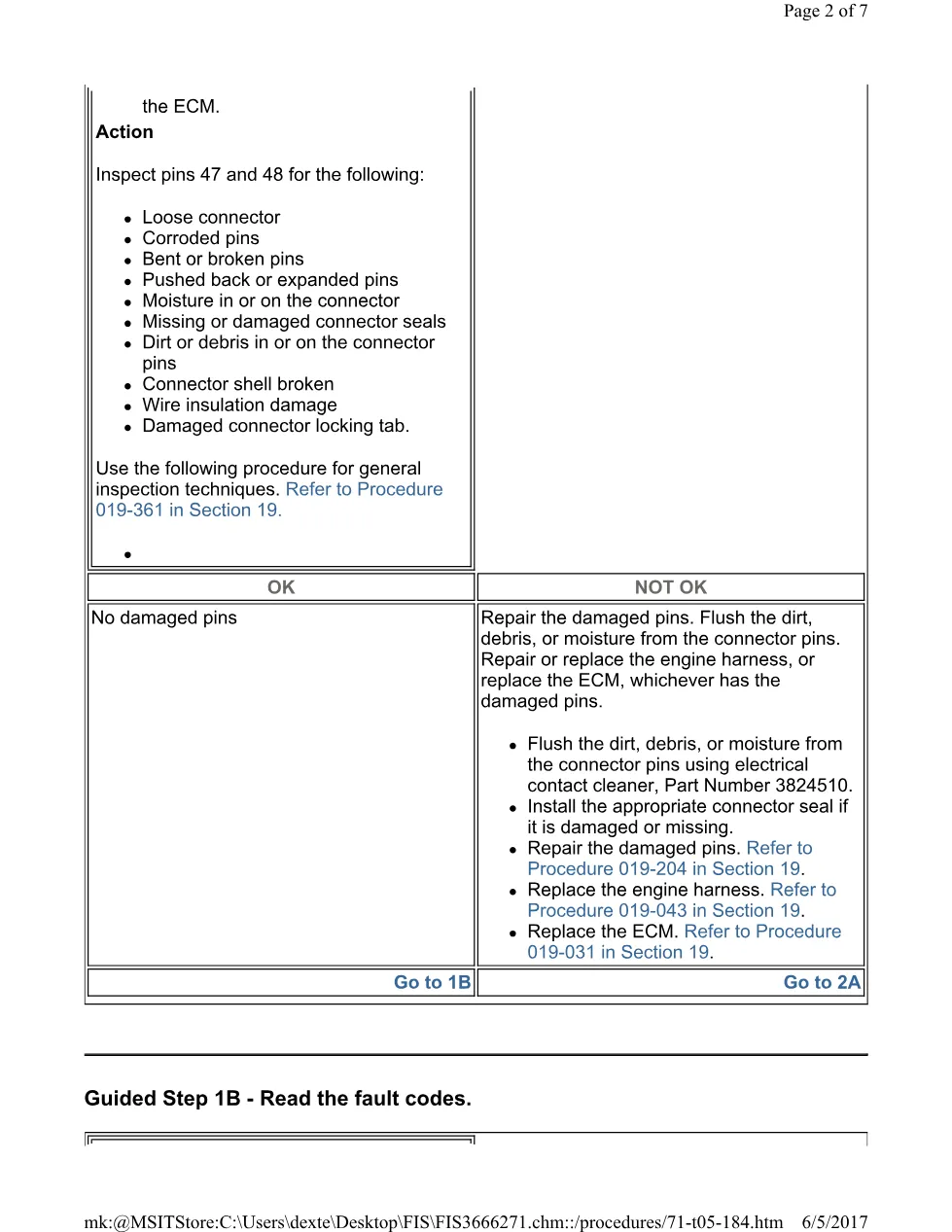 Cummins ISL ECM 184 Fault Code 184 primary and secondary ECM - preview page 2 of 3