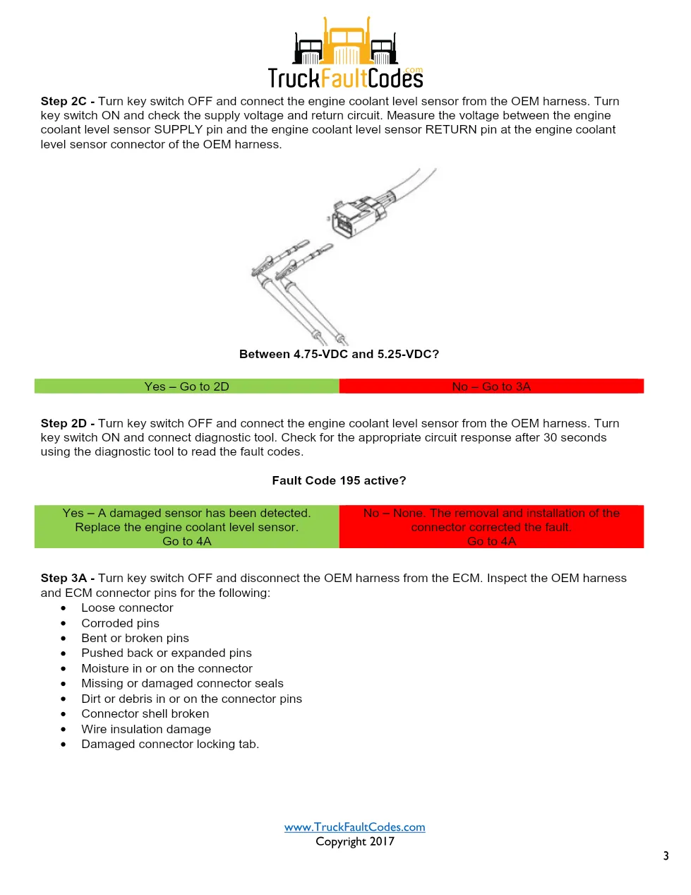 Cummins ISL9 195 3wire Diagnostic Procedure – Fault Code 195 - page 3 is available after signing in