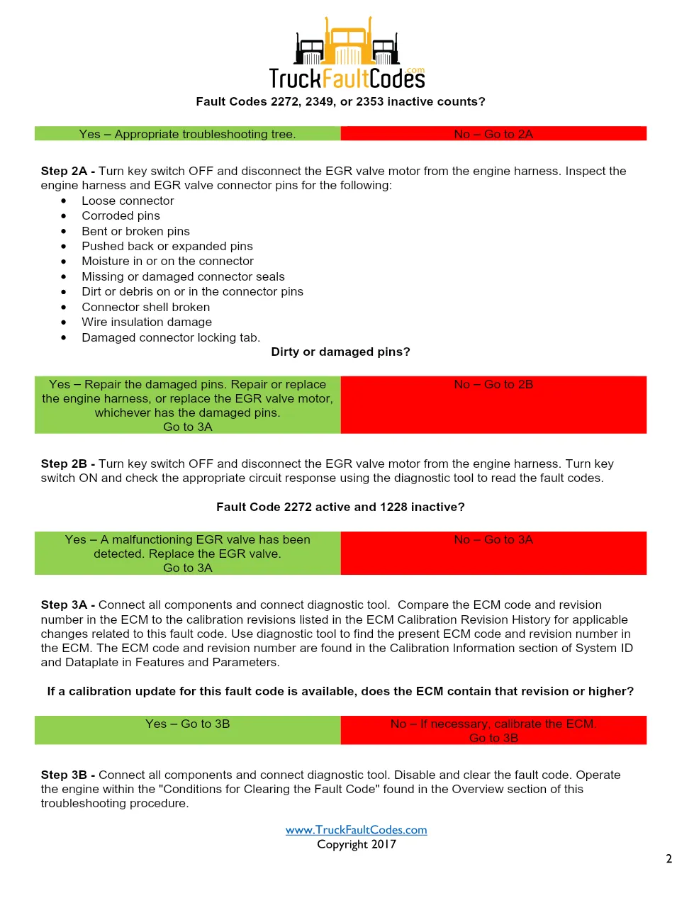 Cummins ISL9 Code 1228 Diagnostic Procedure – Fault Code 1228 - preview page 2 of 3