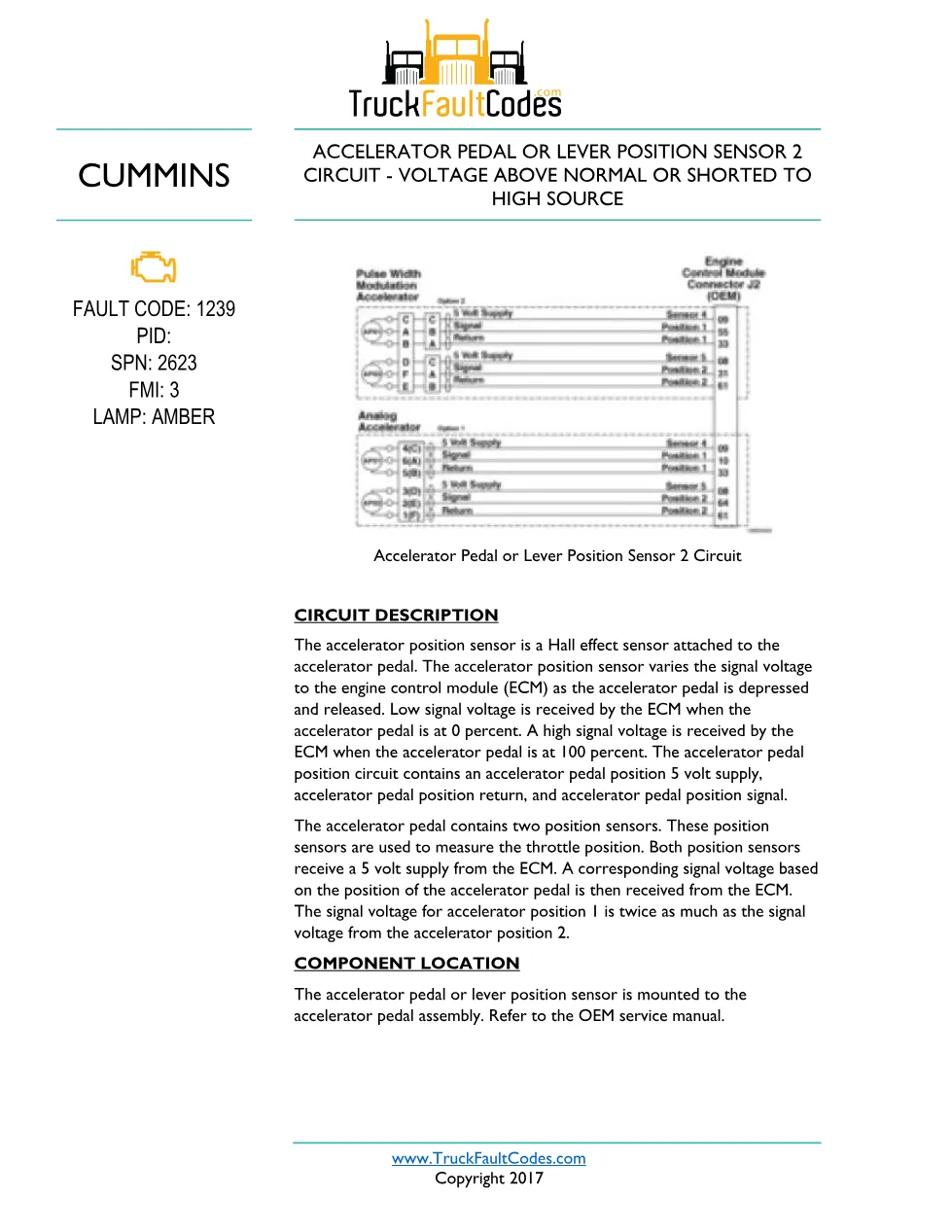 Cummins ISL9 Code 1239 Diagnostic Procedure – Fault Code 1239 - preview page 1 of 3