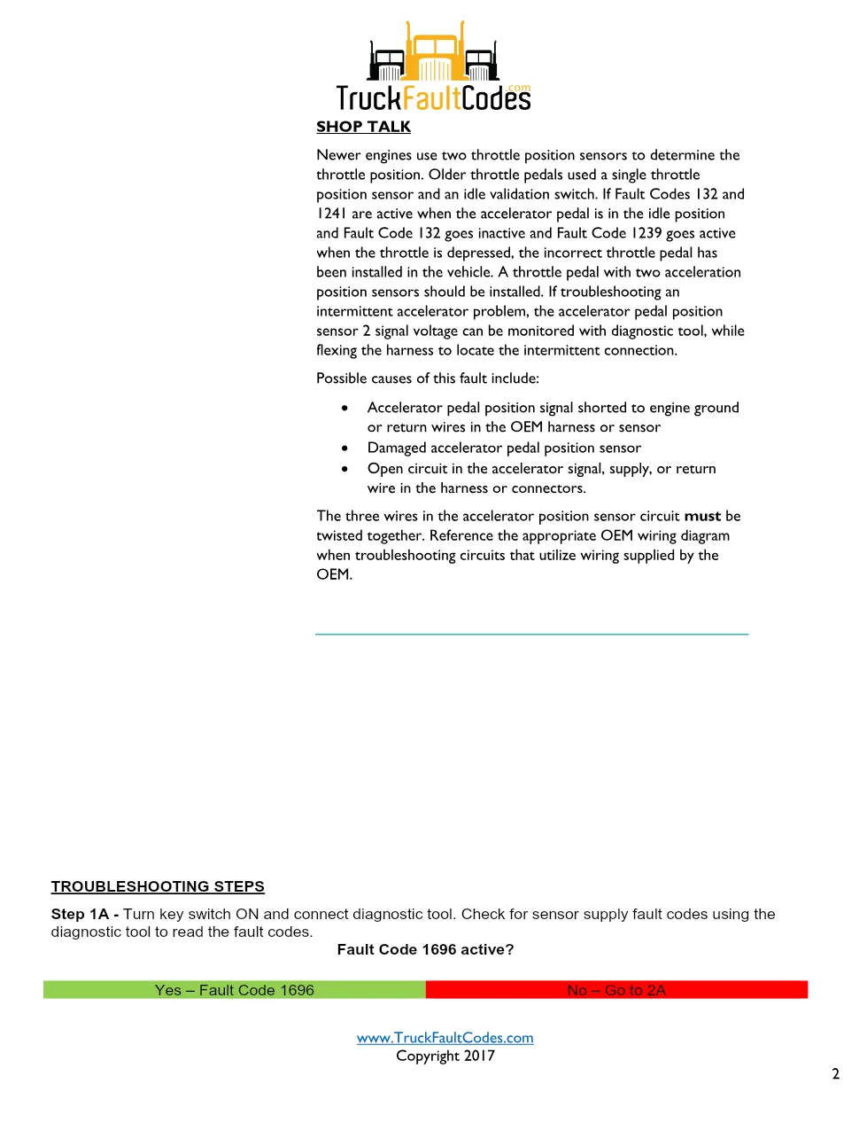 Cummins ISL9 Code 1241 Diagnostic Procedure – Fault Code 1241 - preview page 2 of 3