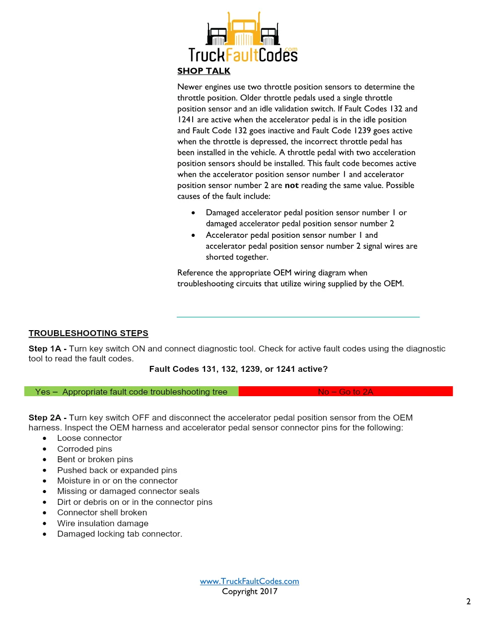Cummins ISL9 Code 1242 Diagnostic Procedure – Fault Code 1242 - preview page 2 of 3