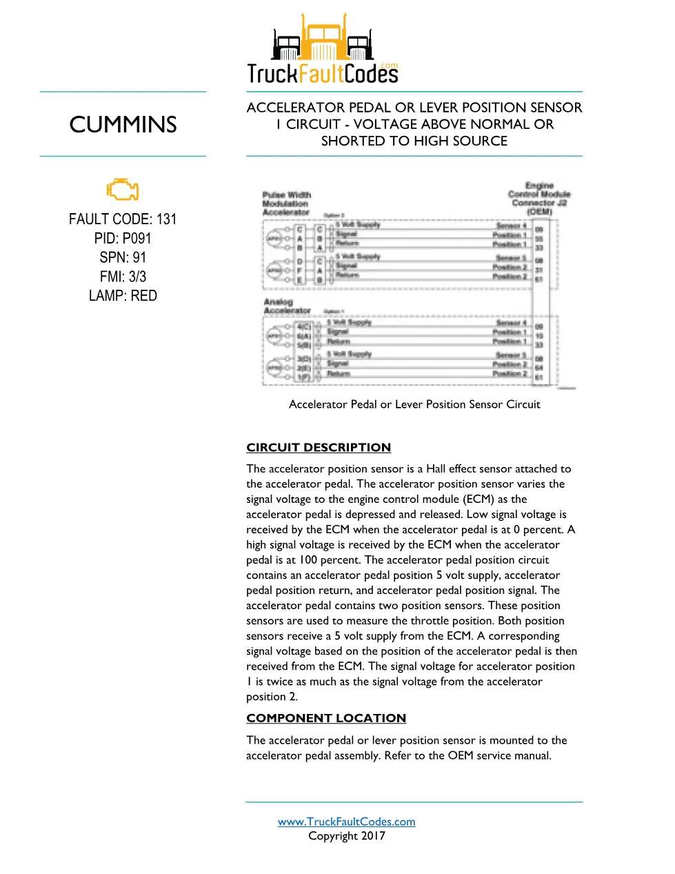 Cummins ISL9 Code 131 Diagnostic Procedure – Fault Code 131 – PDF - preview page 1 of 3