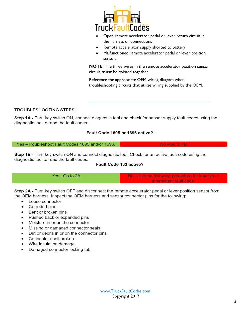 Cummins ISL9 Code 133 Diagnostic Procedure – Fault Code 133 – PDF - preview page 2 of 3