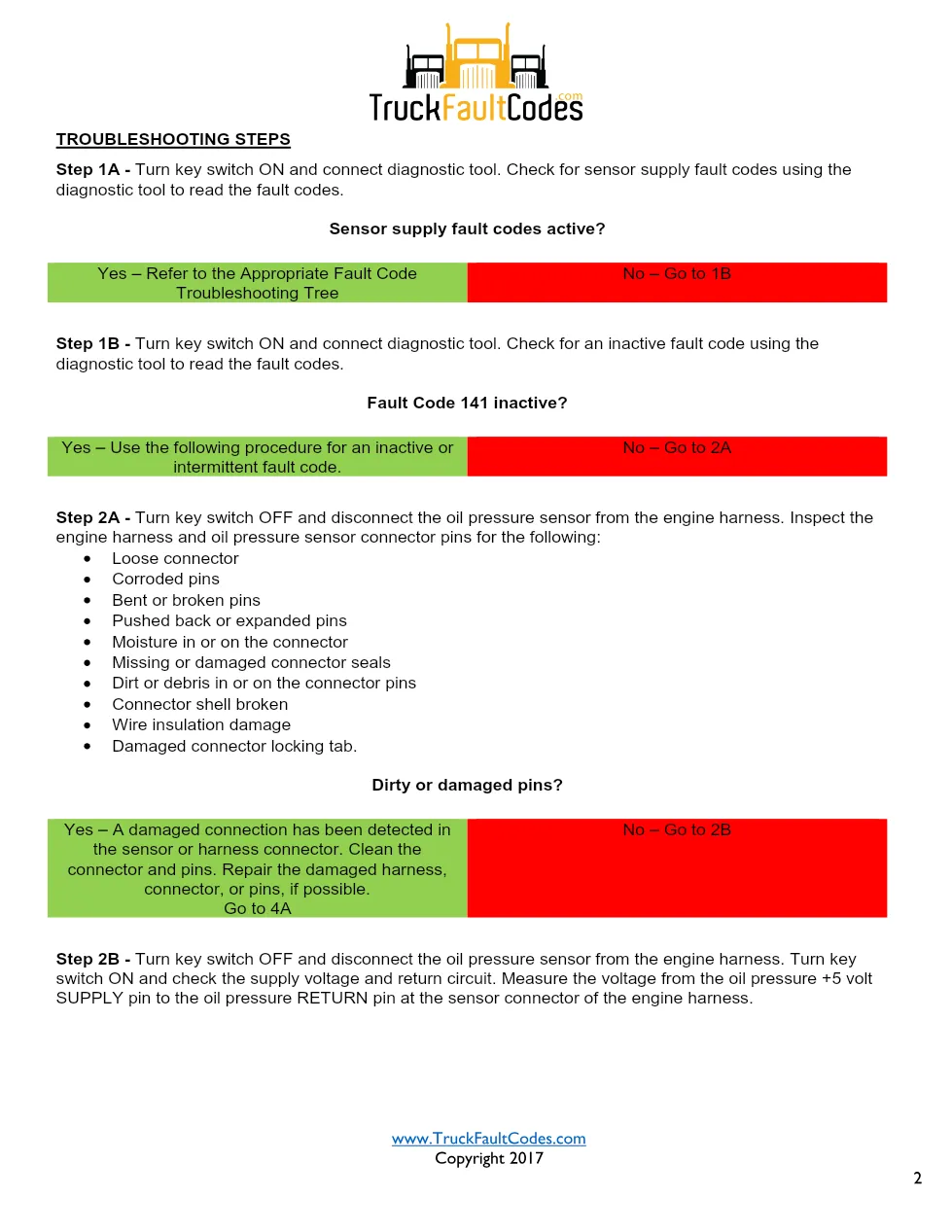 Cummins ISL9 Code 141 Diagnostic Procedure – Fault Code 141 – PDF - preview page 2 of 3