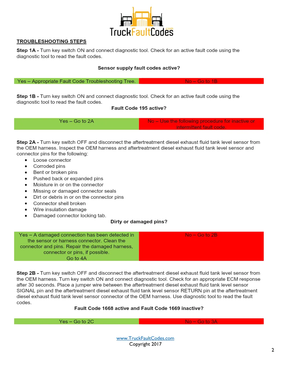 Cummins ISL9 Code 1669 (3- Diagnostic Procedure – Fault Code 1669 - preview page 2 of 3