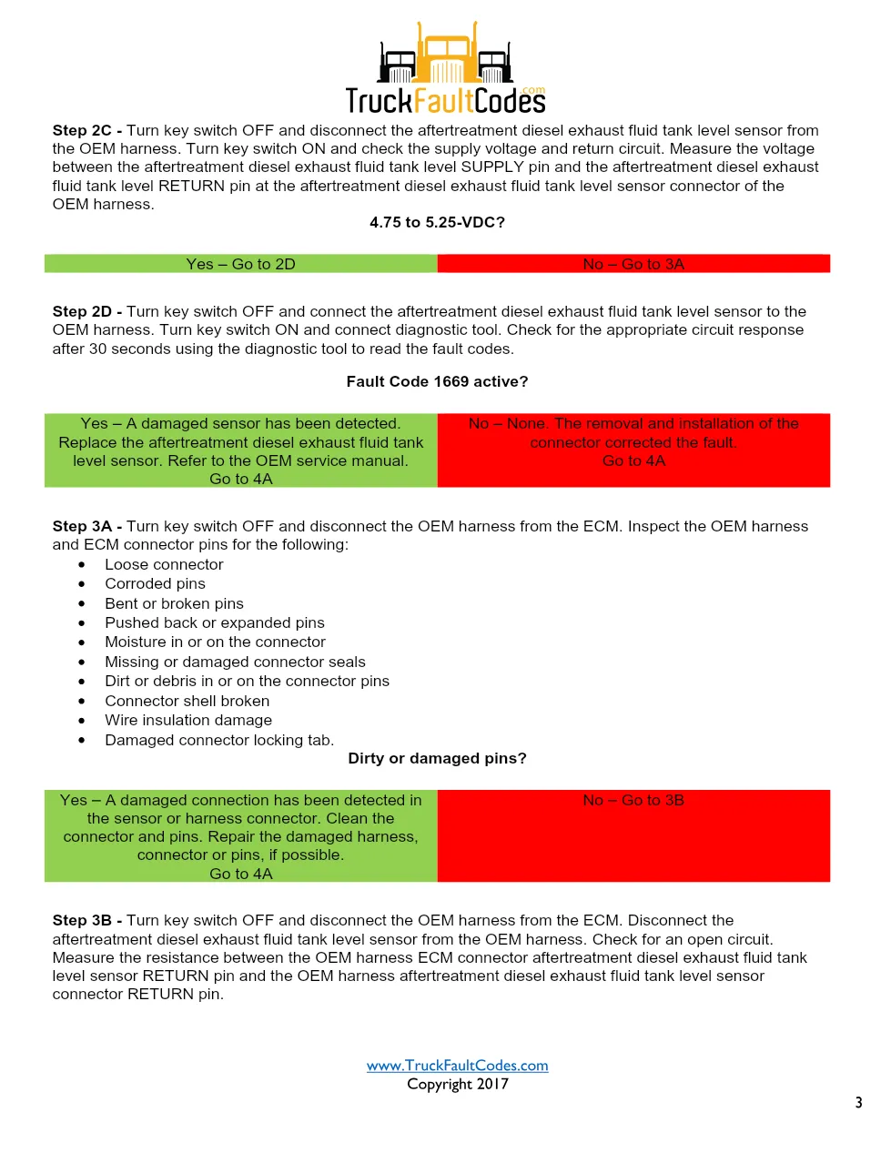 Cummins ISL9 Code 1669 (3- Diagnostic Procedure – Fault Code 1669 - page 3 is available after signing in