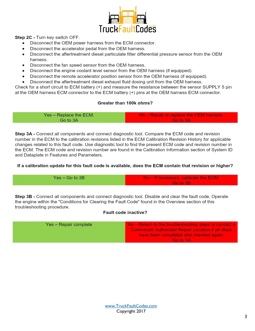 Cummins ISL9 Code 1695 Diagnostic Procedure – Fault Code 1695 - page 3 is available after signing in