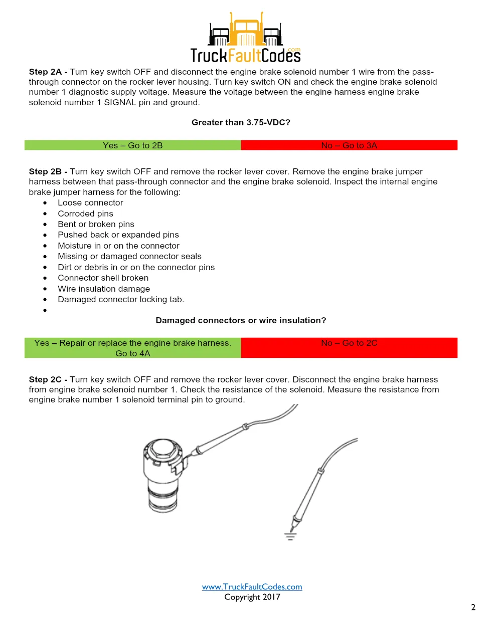 Cummins ISL9 Code 2183 Diagnostic Procedure – Fault Code 2183 - preview page 2 of 3