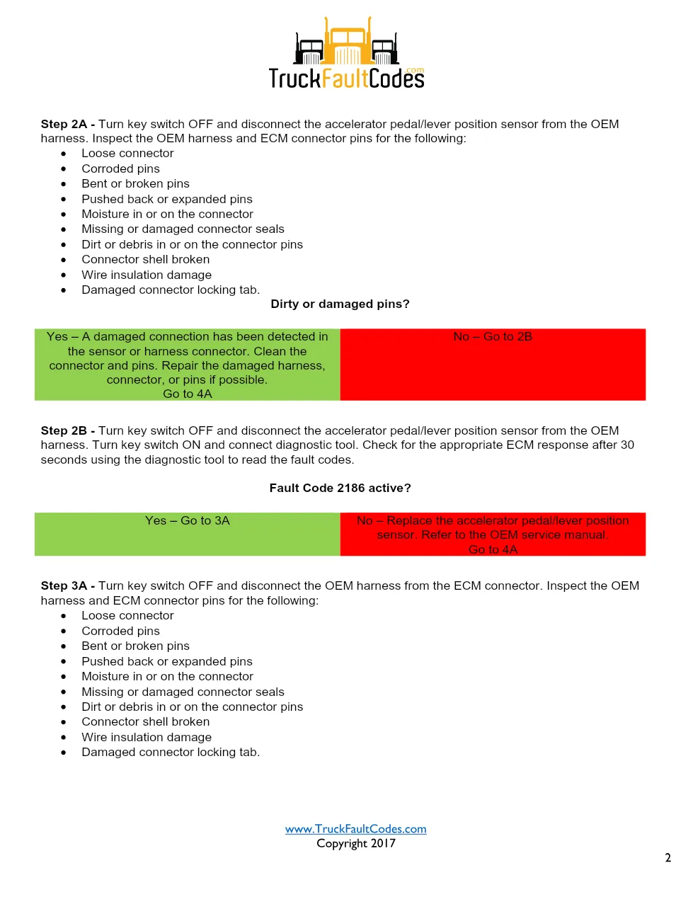 Cummins ISL9 Code 2186 Diagnostic Procedure – Fault Code 2186 - preview page 2 of 3
