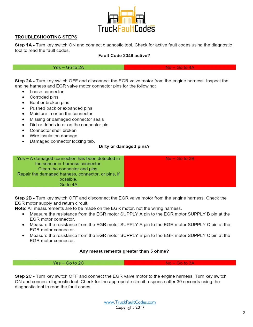 Cummins ISL9 Code 2349 Diagnostic Procedure – Fault Code 2349 - preview page 2 of 3