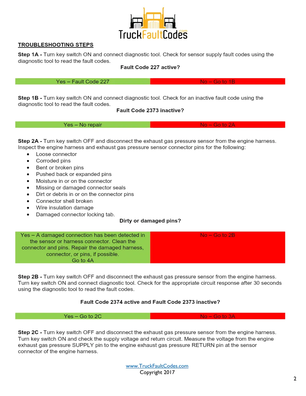 Cummins ISL9 Code 2373 Diagnostic Procedure – Fault Code 2373 - preview page 2 of 3