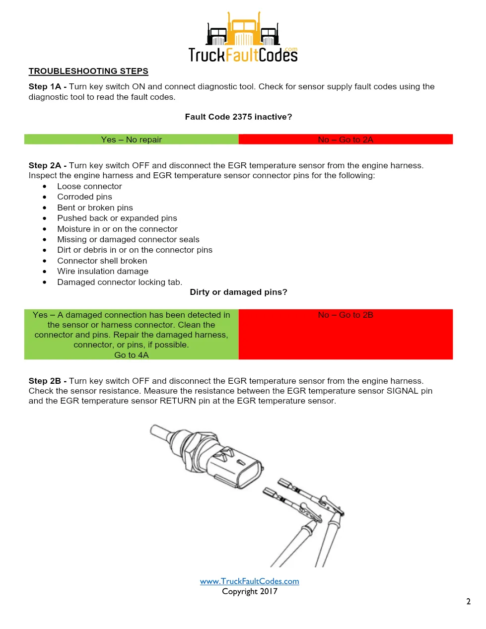 Cummins ISL9 Code 2375 Diagnostic Procedure – Fault Code 2375 - preview page 2 of 3