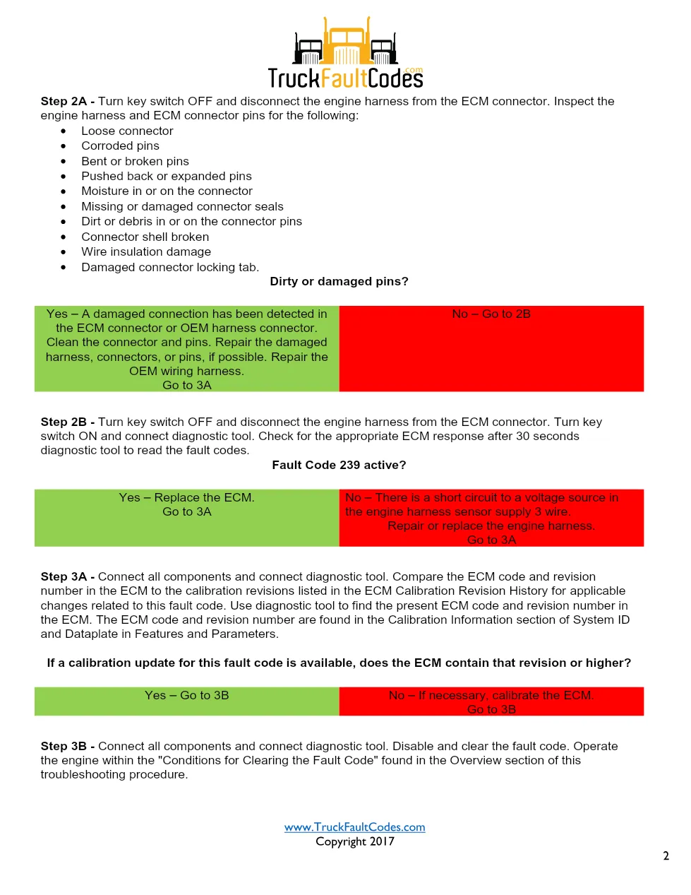 Cummins ISL9 Code 239 Diagnostic Procedure – Fault Code 239 – PDF - preview page 2 of 3
