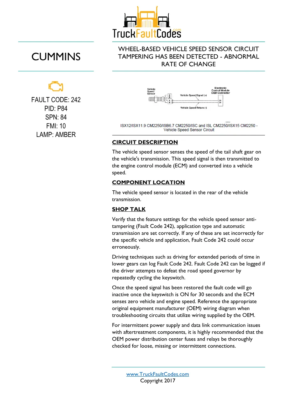 Cummins ISL9 code 242 Fault Guide ? PDF, 5 pages – Official - preview page 1 of 3